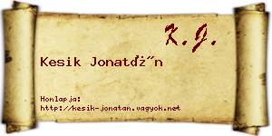 Kesik Jonatán névjegykártya